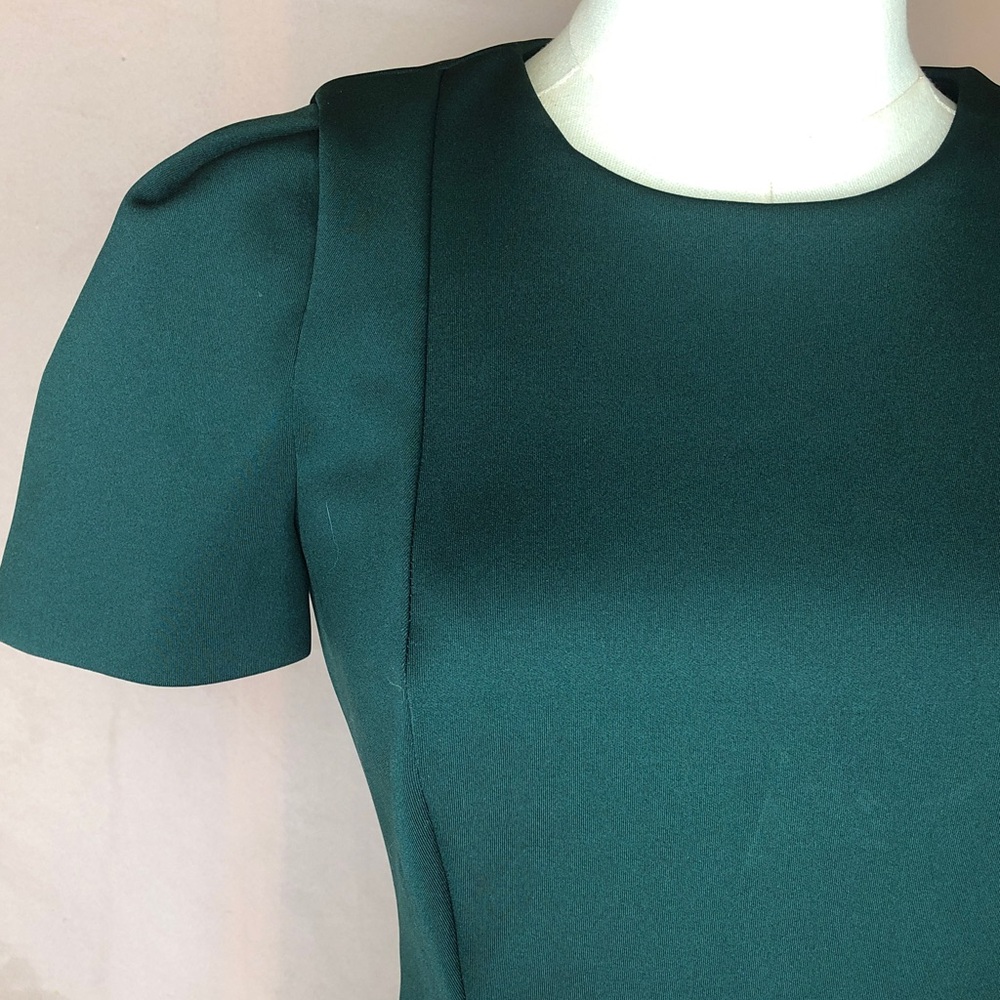 Calvin Klein Tailored Dark Green Midi Dress with Short Sleeves Size Small 2 - Picture 4 of 15